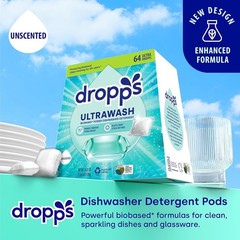 Dishwasher Detergent Pods Unscented 64 Ct Biobased Streak-Free Eco-Friendly