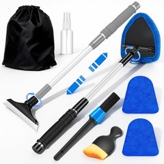 Windshield Cleaner Tool, Car Interior Cleaning Kit with Extendable Handle and…