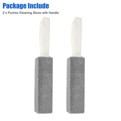 2 Pcs Pumice Stone Cleaning Heavy Duty Handle Toilet Scouring Stain Remover Tool