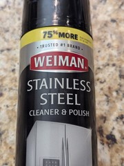Weiman Stainless Steel Cleaner and Polish Fights Fingerprints Better 12 Oz