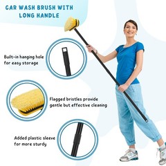 Car Wash Brush with Long Handle 55” Vehicles Exterior Washing Supplies Soft …