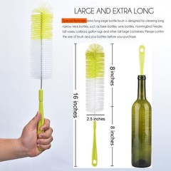 Extra Long Bottle Brush, 16Inch Cleaning Tool For Sport Water Bottles, Green
