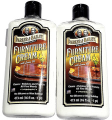2 Pack Parker & Bailey Furniture Cream With Lemon Oil Cleans, Polsihes Wood 16oz