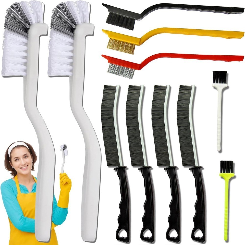 11Pcs Crevice Cleaning Brush,Gap Cleaning Brush with Long Handle,Small Gap
