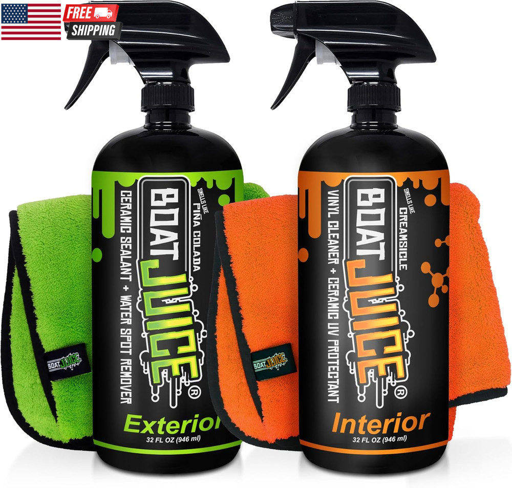 Necessity Boat Cleaner Kit | Exterior Water Spot Remover, Interior Seat & Vinyl