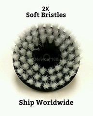 2x Scrub Brush Upholstery Car Carpet Mat 5″ Round w/Power Drill Attachment Soft