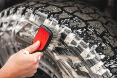 ProGrip Tire Brush Ergonomic Handle, Stiff Bristles for Easy Tire Cleaning