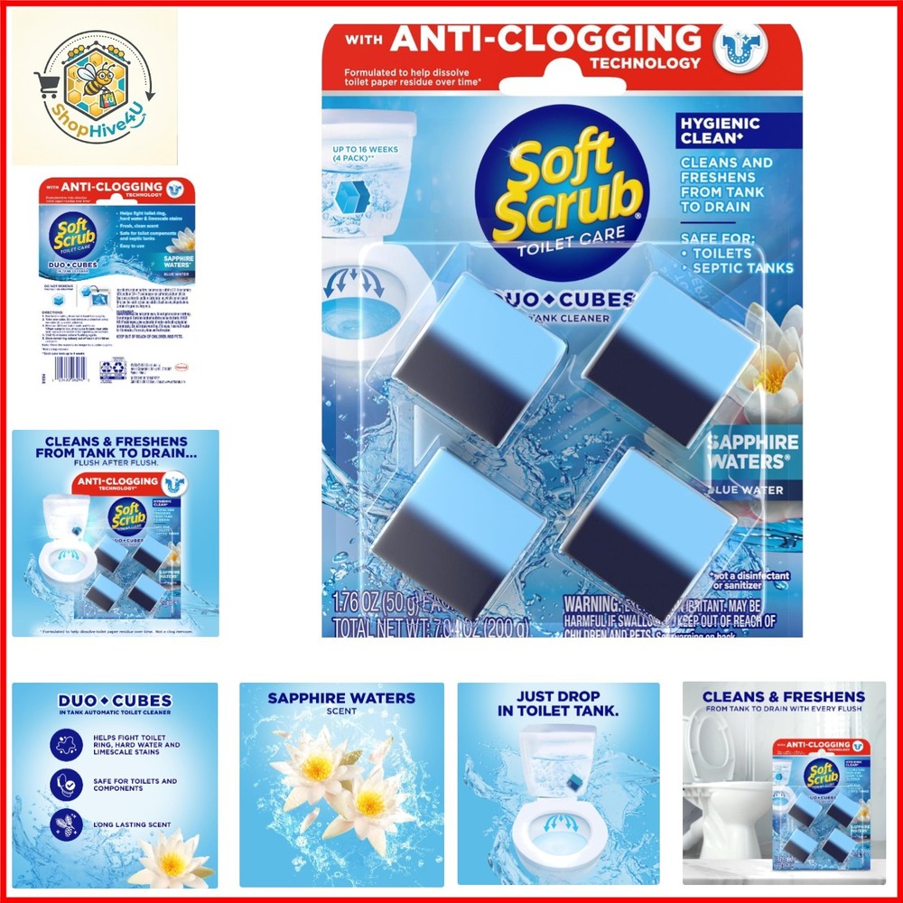 In-Tank Toilet Cleaner Duo-Cubes, Sapphire Waters, 4 Count | Fights ring and …