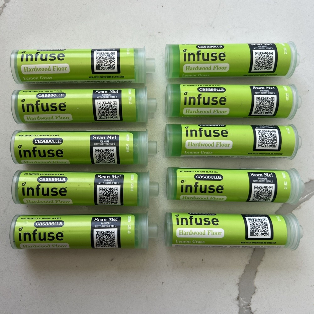 Casabella Infuse Hardwood Floor Cleaner Lot of 10 Lemon Grass 0.33oz Each