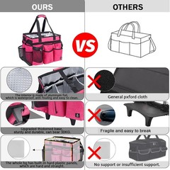 Sturdy Detachable Trolley Cleaning Caddy – Waterproof, Portable with Rose Design