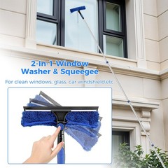 26ft High Reach Duster Kit, Aluminum 5-20ft Fan & Window Cleaner Set, Versati…