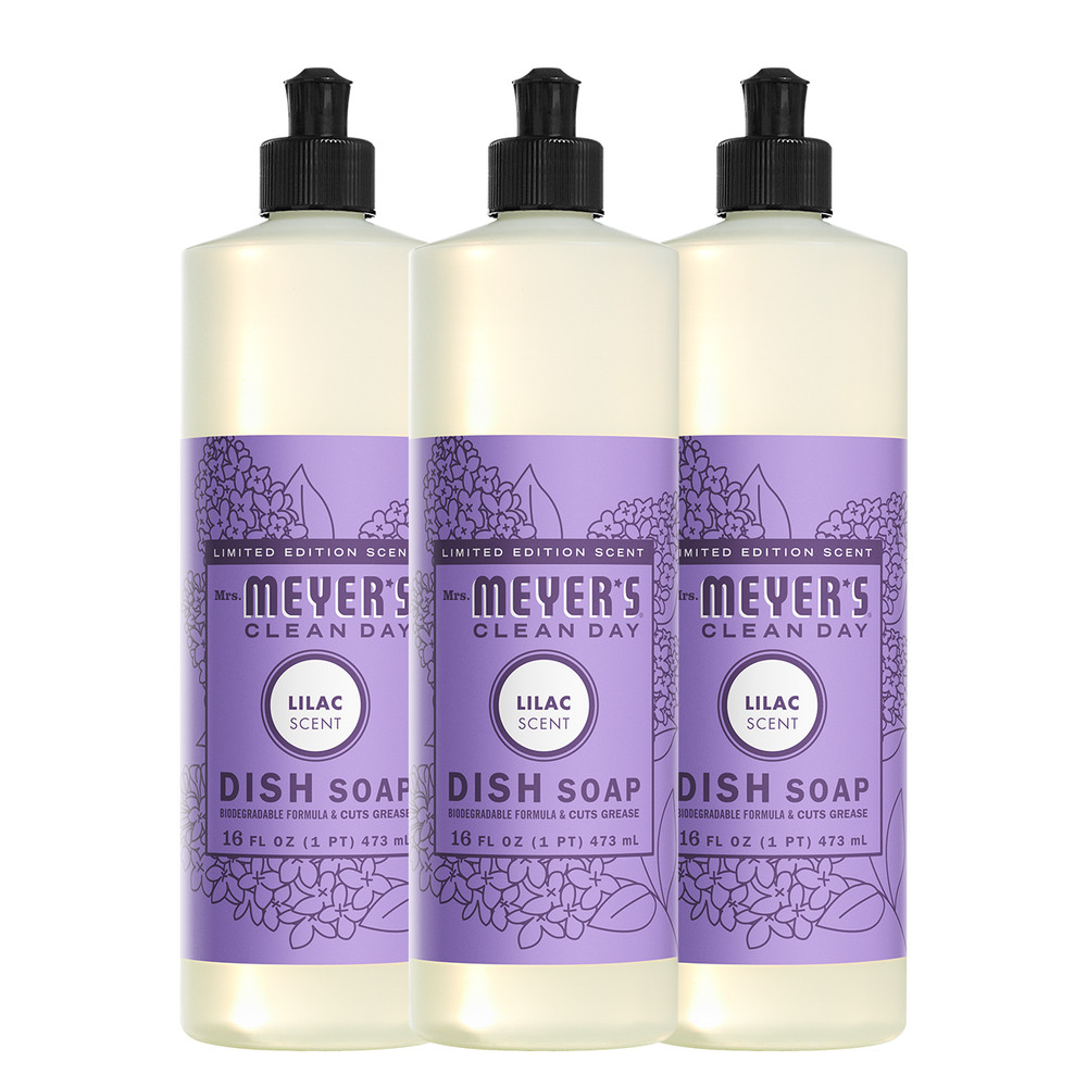 Mrs. Meyers LILAC Scent Liquid DISH SOAP 16 Oz. w/Essential Oils – U Choose Pack