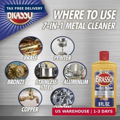 8 oz Brasso Metal Polish –All Purpose Cleaner for Brass, Bronze, Chrome & Copper