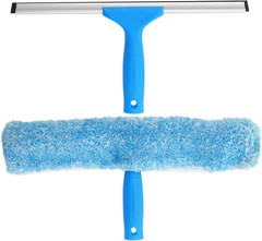 Professional Window Cleaning Combo – Squeegee & Microfiber Window Scrubber, 14″