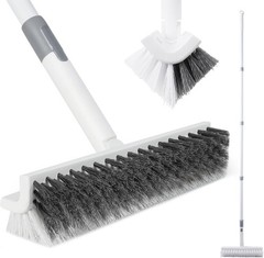 V-Shape Grout Brush with Long 57″ Handle – Perfect for Tiles, Corners, & More
