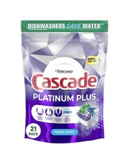 Cascade Platinum Plus ActionPacs Dishwasher Detergent 21 Count Spotless Shine