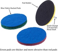 Efficient 4-Inch Drill Brush Set – Reusable Scrubbing Pads for Durable Use