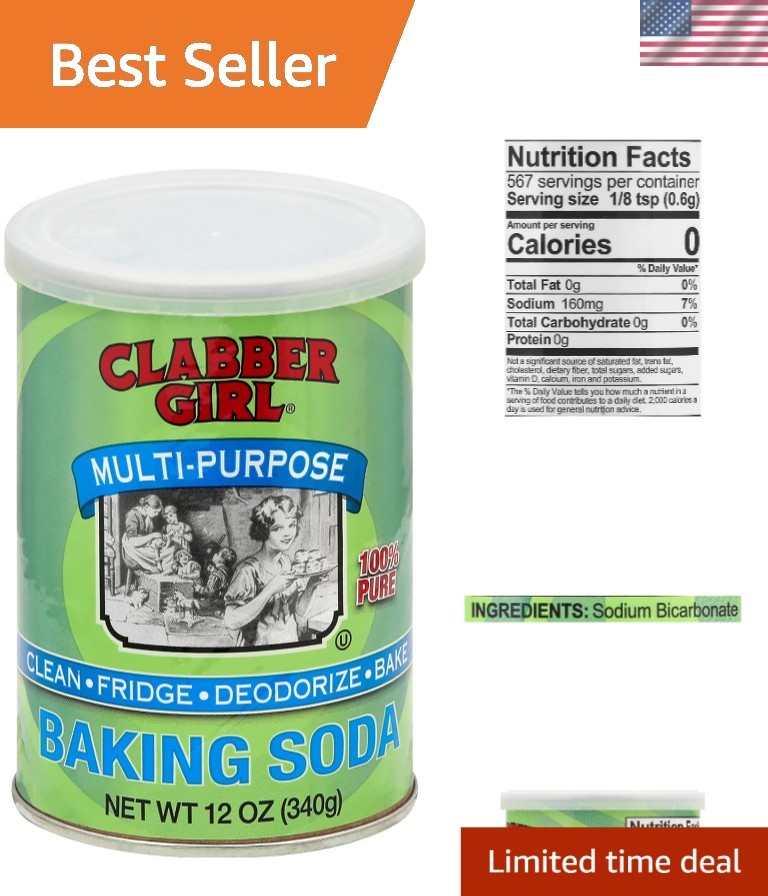 Multi-Use 12 Oz Baking Soda – Highest Purity for Baking, Cleaning & Deodorizing