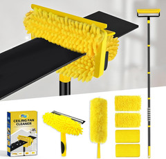 Limpiador para Aspas de Ventilador con Palo Extensible 78,7″ y Mopa Reutilizable