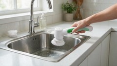 Electric Spin Scrubber Cleaning Brush Cordless Kitchen Bathroom Tile Sink Cleane