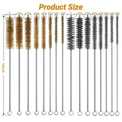 16Pcs Tube Cleaning Brush, Brass Stainless Steel Engine Cleaning Brushes, 12 …