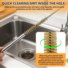 14pcs Brass Wire Brush Stainless Steel Wire Brushes Bottle Brush Set, 12″ Rou…