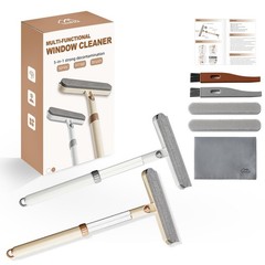 2 Pack 5-in-1 Extendable Window Squeegee with Spray, 12.6 Inches All-Purpose …
