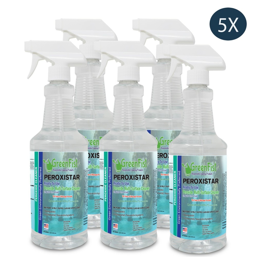 Hydrogen Peroxide All Purpose( Toilet, Carpet,Glass,Stain) Cleaner 32 oz (5x)