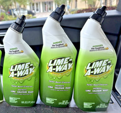 3 LIME AWAY TOILET BOWL CLEANER THICK GEL FORMULA (2 24oz + 1 18 OZ BOTTLES)