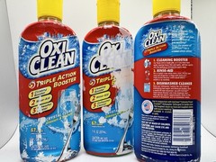 OxiClean Triple Action Booster, 67 Loads/Bottle, 7 fl oz ea. 3 Bottles Unsealed