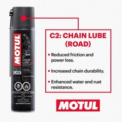 Motul C1 Chain Cleaner and C2 Motorcycle Chain Lube Kit with Brush, Gloves, a…