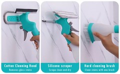 4 in 1 Window Cleaner Tool with Squeegee & Sprayer, 10″ Streak-Scraper Kit with