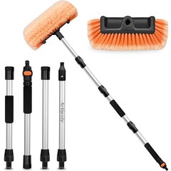 Car Wash Brush 72″ Long Handle Soft Bristle Flow-Thru for Car RV Truck Boat