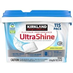 Kirkland Signature UltraShine Cleaning Dishwasher Detergent Pacs Soap, 115-count