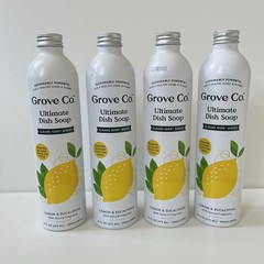 4 Grove Co. Ultimate Dish Soap Refill in Aluminum Bottle ,Orange & Rosemary 16oz