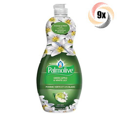9x Bottles Palmolive Green Apple & White Lily Scent Liquid Dish Soap | 20 fl oz