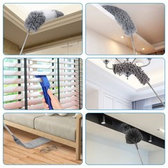 Microfiber Extendable Feather Duster (11pcs) with 100″ Extension Pole, Washab…