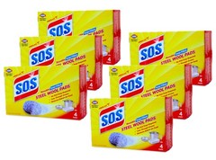 Clorox S.O.S. Steel Wool Soap Pads Reusable with Anti-Rust Protection 4 Ct 6 Pk