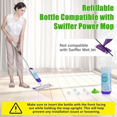 PowerMop Refillable Bottle for Swiffer PowerMop Mop,26 FL.OZ Leak-Proof Reusable