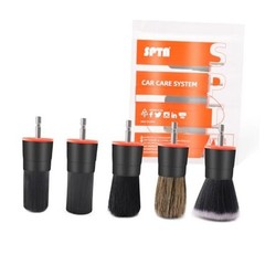 5Pcs Car Detail Drill Brush Attachment Head Set for Cleaning Interior