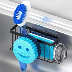 Sponge Holder for Kitchen Sink,Sink Caddy Smiley Face,4-in-1 Sponge Holder with