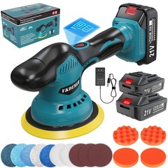 Cordless Car Buffer Polisher, 6 In Mini Buffer Polisher Kit with 2 Pack 21V R…