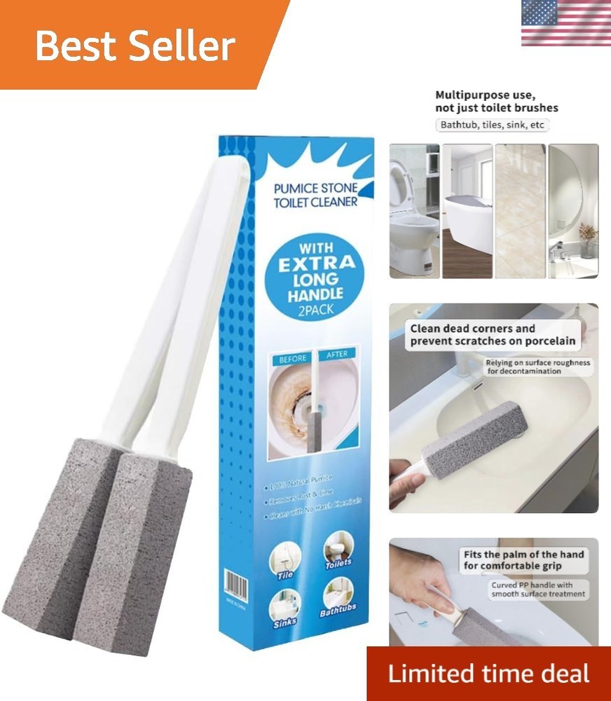 Bexter 2-Pack Value Toilet Bowl Pumice Cleaner with Handle – Removes Hard Water