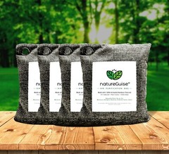 4-Pack Activated Bamboo Charcoal Bag Filter / Natural Air Purifier -NatureGuise