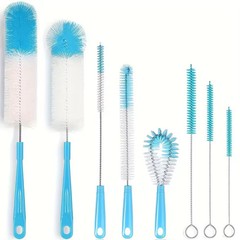 8-Pack Long Bottle Cleaning Brush Set for Wine & Thermos