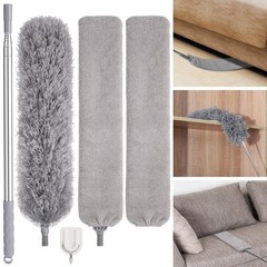 Feather Duster Set (4 Pieces), 30-100 inch Microfiber Retractable Gap Duster …