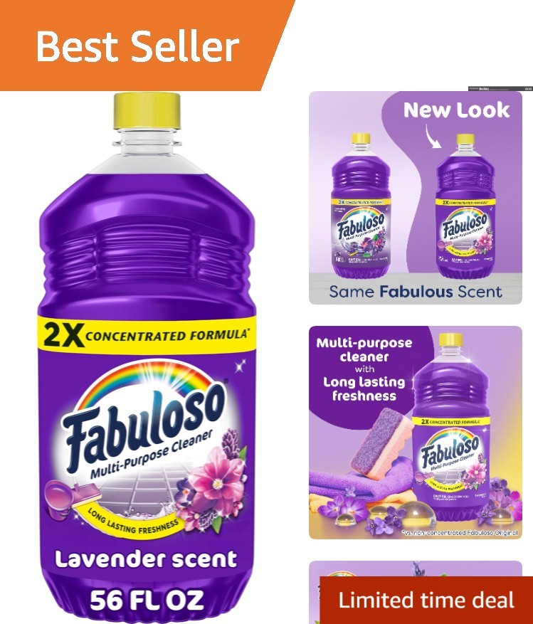 Long-Lasting Lavender Multi-Purpose Cleaner, 56oz – 2X Concentrated & No Rinse