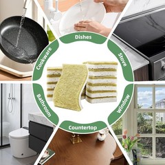 Kitchen Cleaning Sponges, Natural Cellulose Dish Sponge with Coconut Fiber