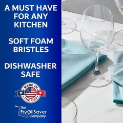 Set of 3 Glassware Cleaning Brush Kit – Non-Scratch, Foam Wine Glass Cleaning…