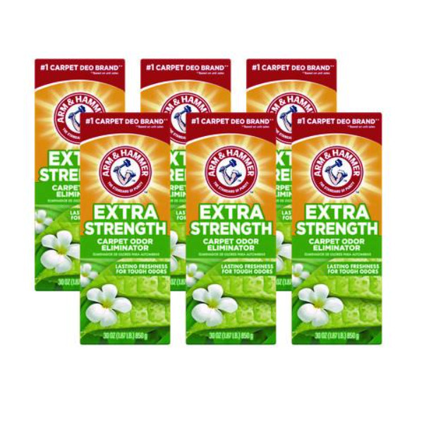 Arm & Hammer Deodorizing Carpet Cleaning Powder, Fresh Scent, 30 oz Box, 6/CT